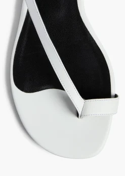 Khaite Sandals-Aimee Flat Sandal in Optic White Leather