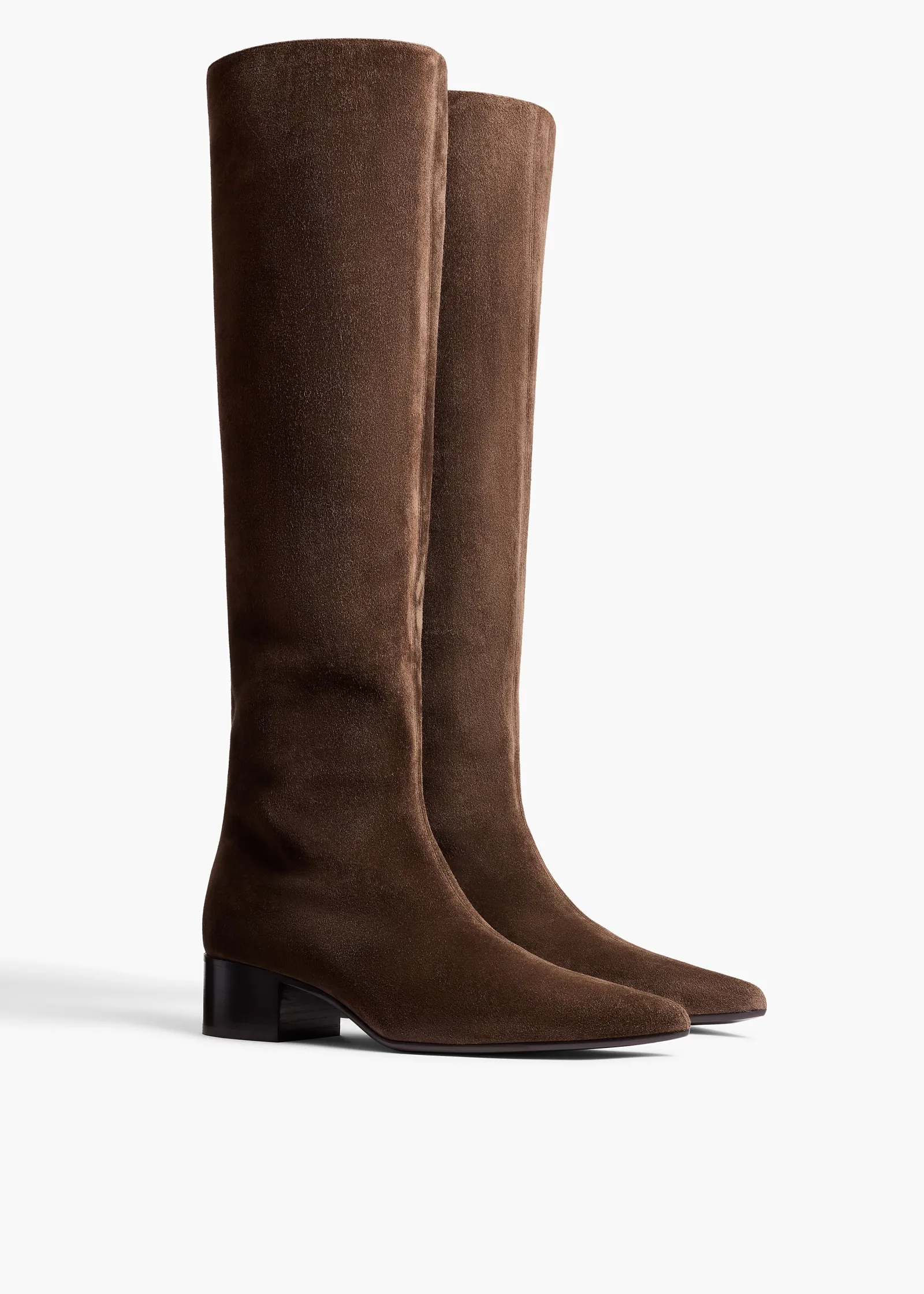 Khaite Boots-Andee Knee-High Boot in Ebano Suede