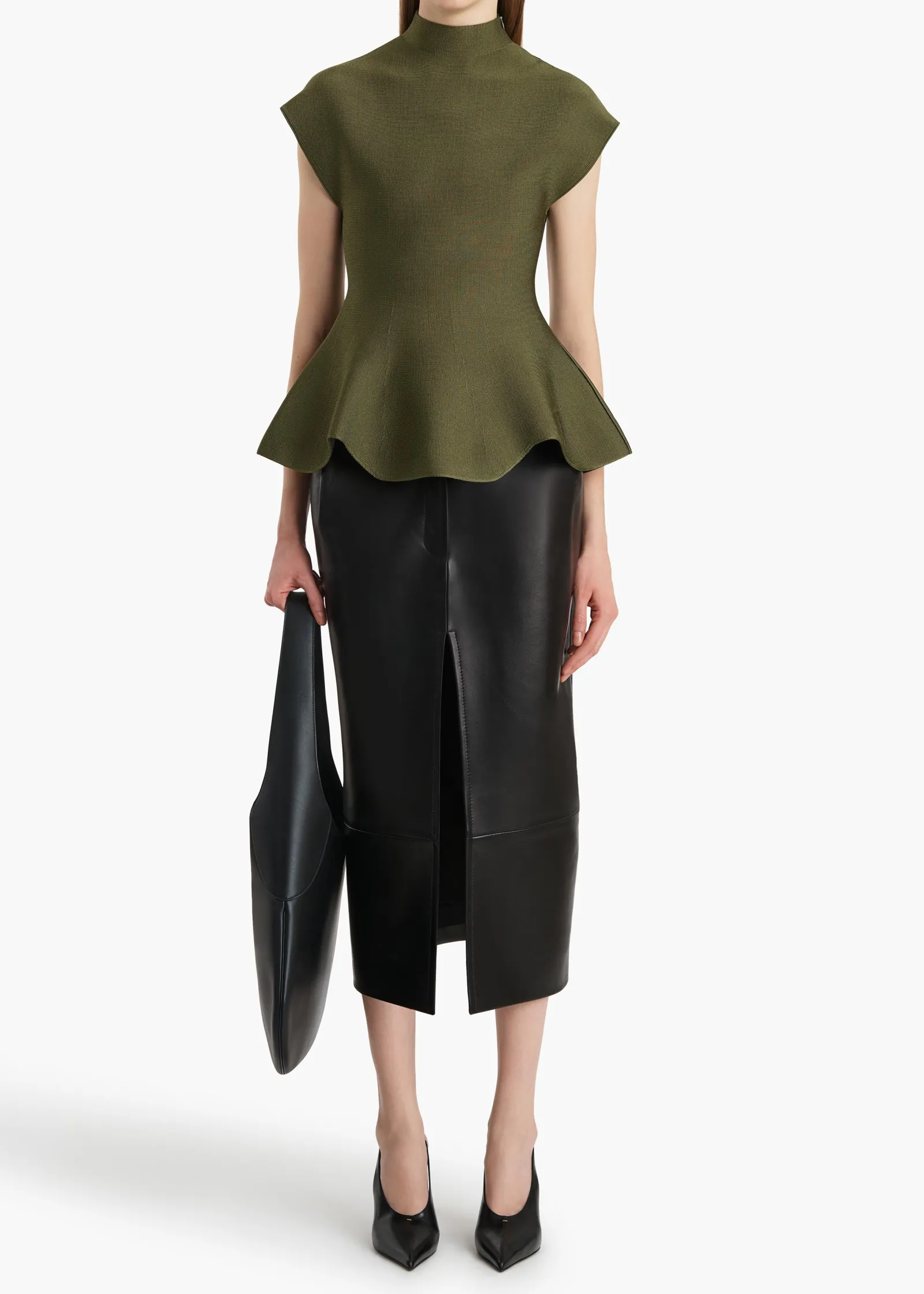 Khaite Leather|Skirts & Shorts-Anden Skirt in Black Leather