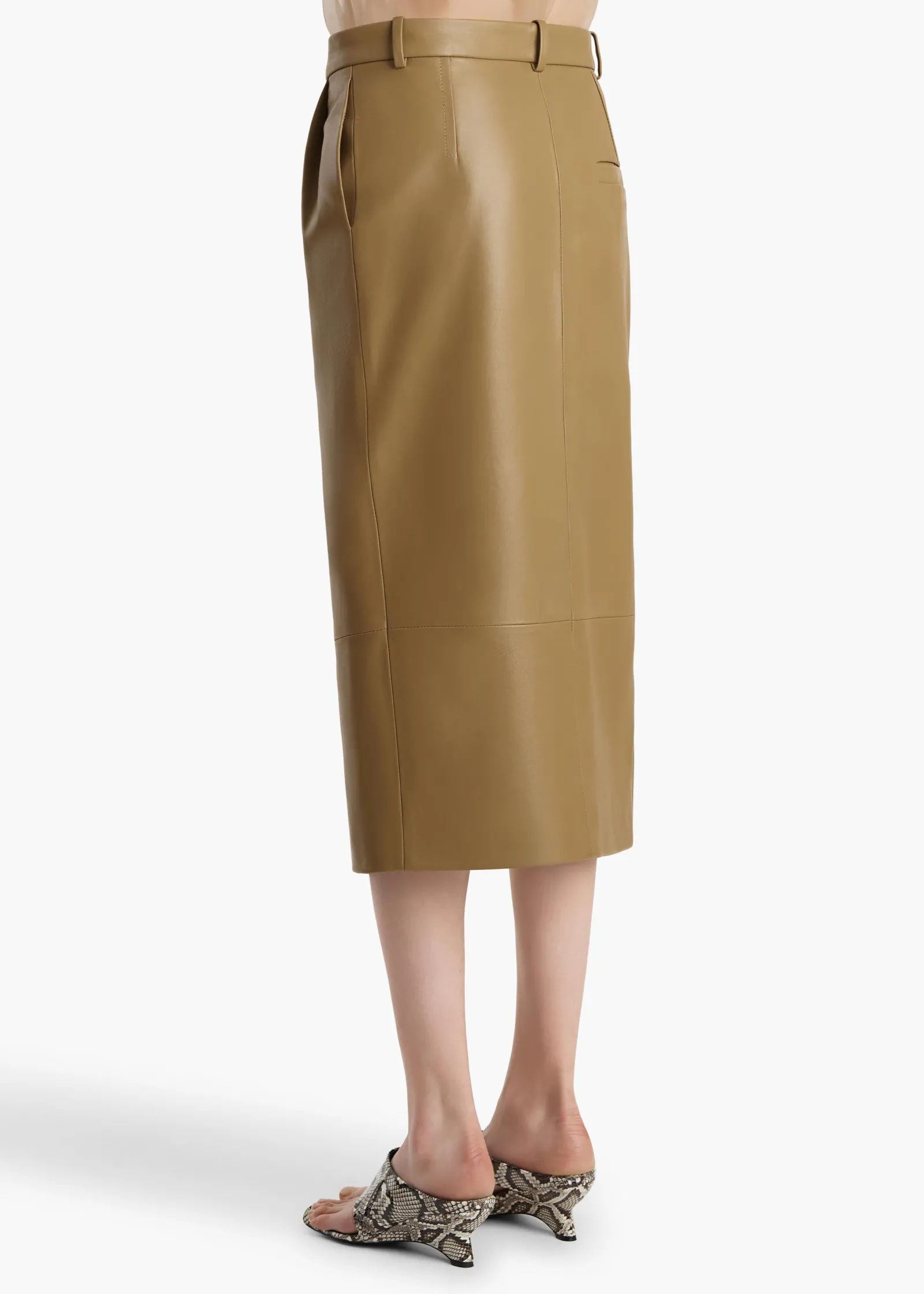 Khaite Leather|Skirts & Shorts-Anden Skirt in Golden Ochre Leather