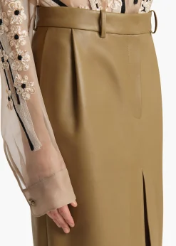 Khaite Leather|Skirts & Shorts-Anden Skirt in Golden Ochre Leather