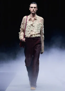 Khaite Shirts & Tops-Argo Top in Tea Stain with Floral Embroidery