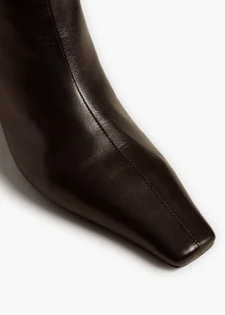 Khaite Boots-Arizona Boot in Black Leather