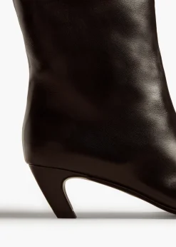Khaite Boots-Arizona Boot in Black Leather