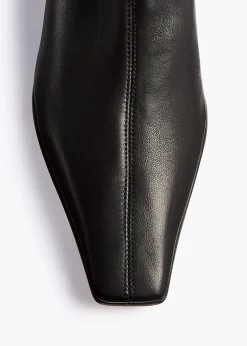 Khaite Boots-Arizona Over-the-Knee Stretch Boot in Black Nappa Leather