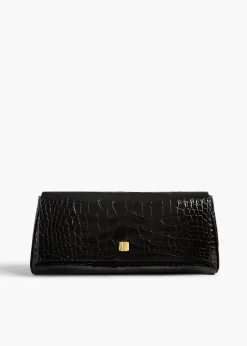 Khaite Evening-Audrey Clutch in Black Alligator
