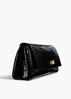Khaite Evening-Audrey Clutch in Black Alligator