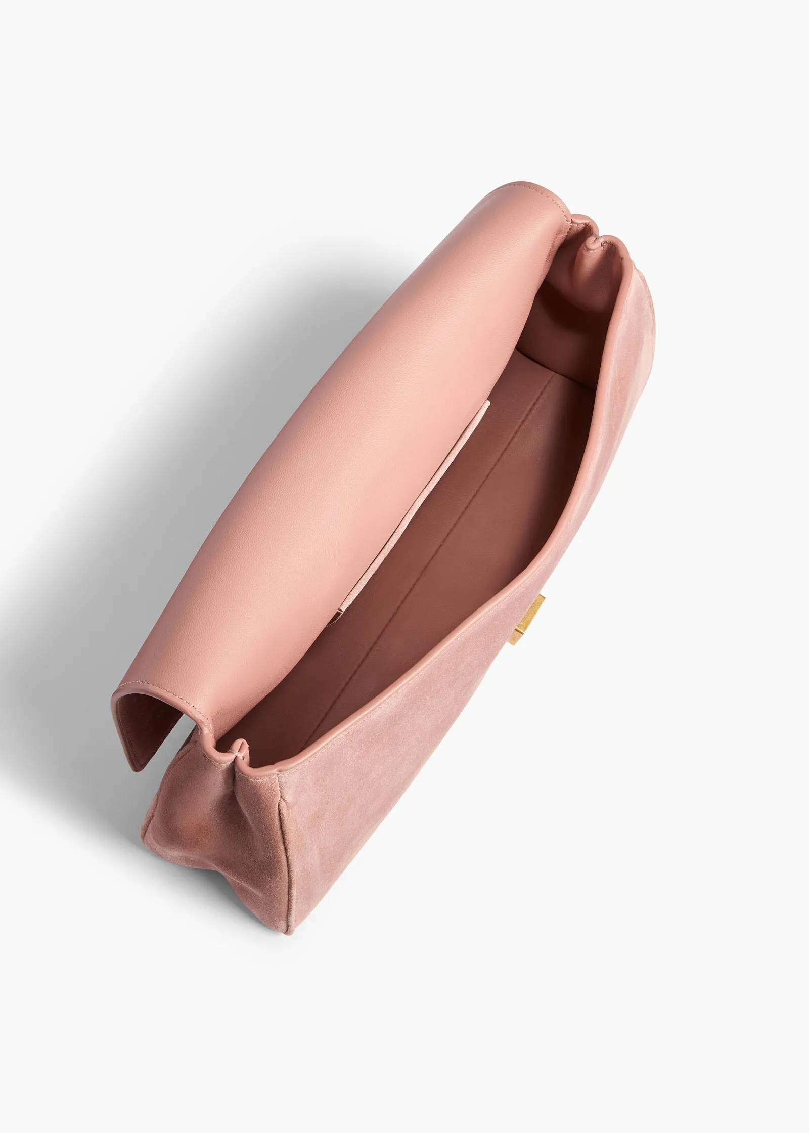 Khaite Evening-Audrey Clutch in Dusty Pink Suede