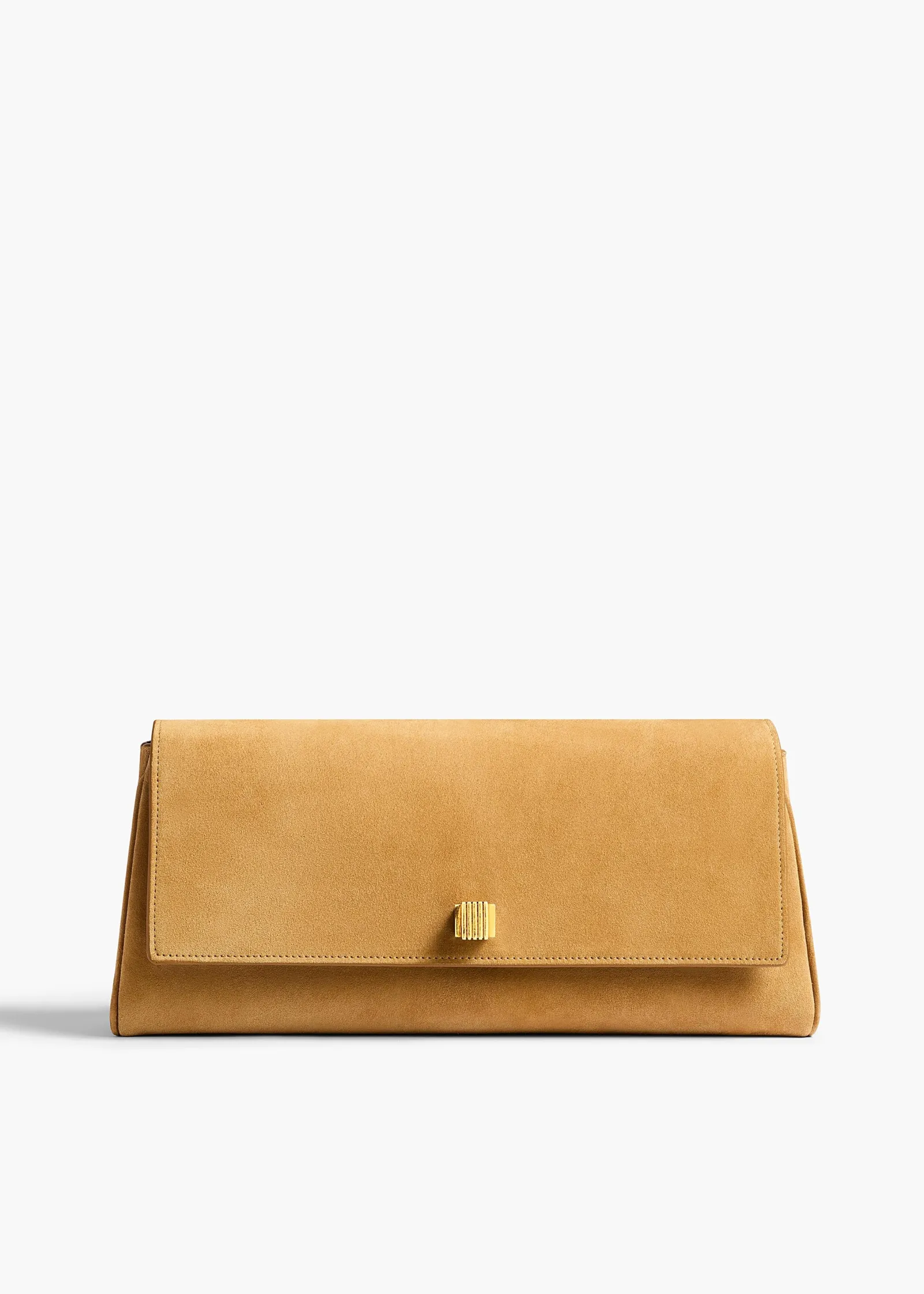 Khaite Evening-Audrey Clutch in Goldenrod Suede
