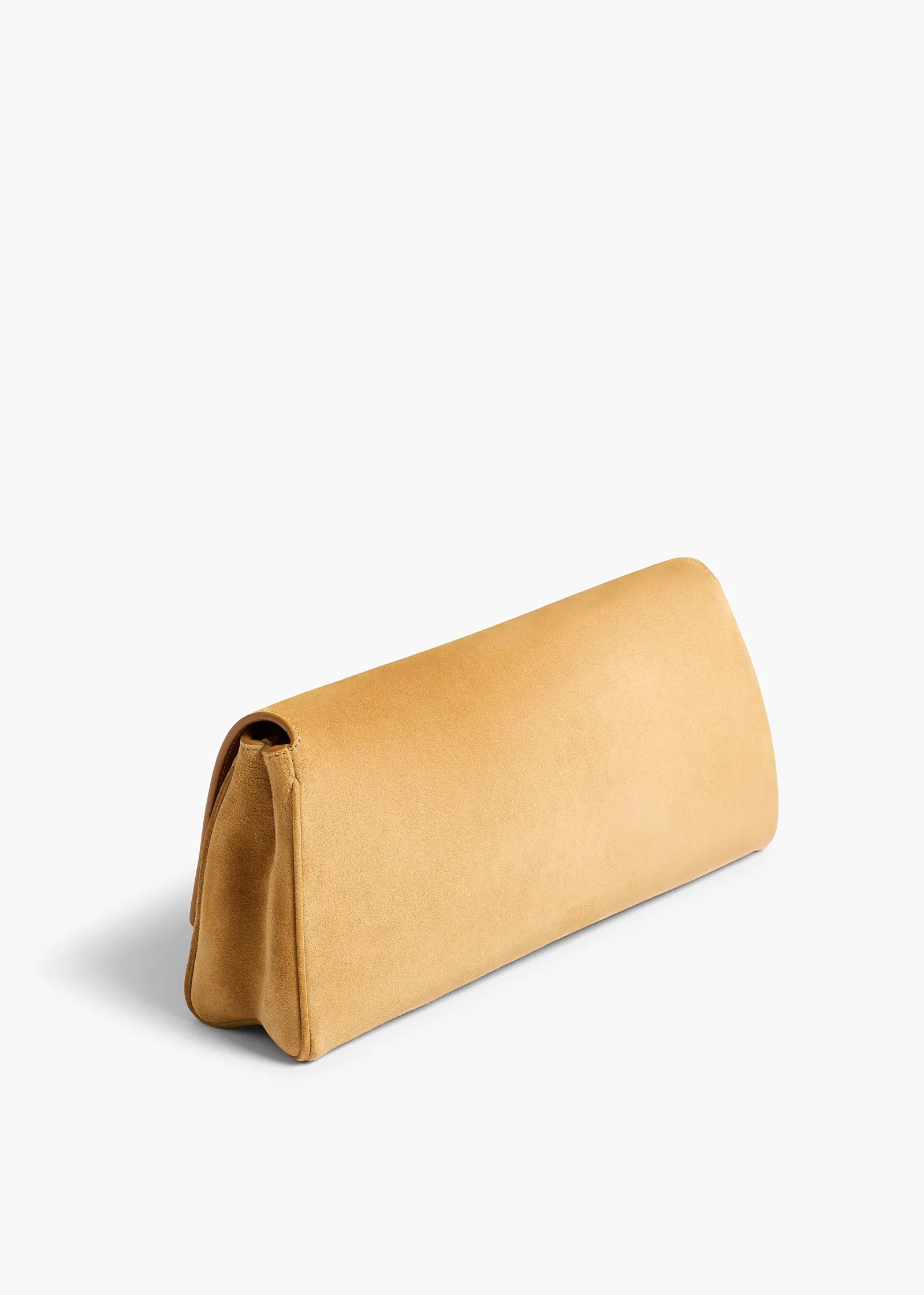 Khaite Evening-Audrey Clutch in Goldenrod Suede