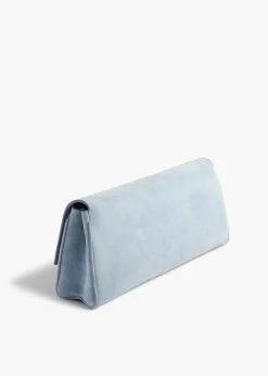 Khaite Evening-Audrey Clutch in Lead Suede