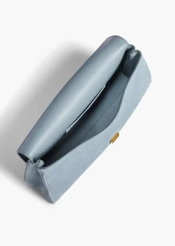 Khaite Evening-Audrey Clutch in Lead Suede