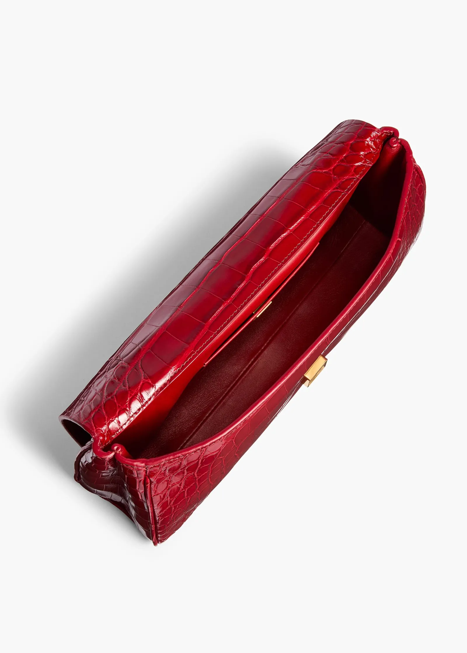 Khaite Evening-Audrey Clutch in Ruby Alligator