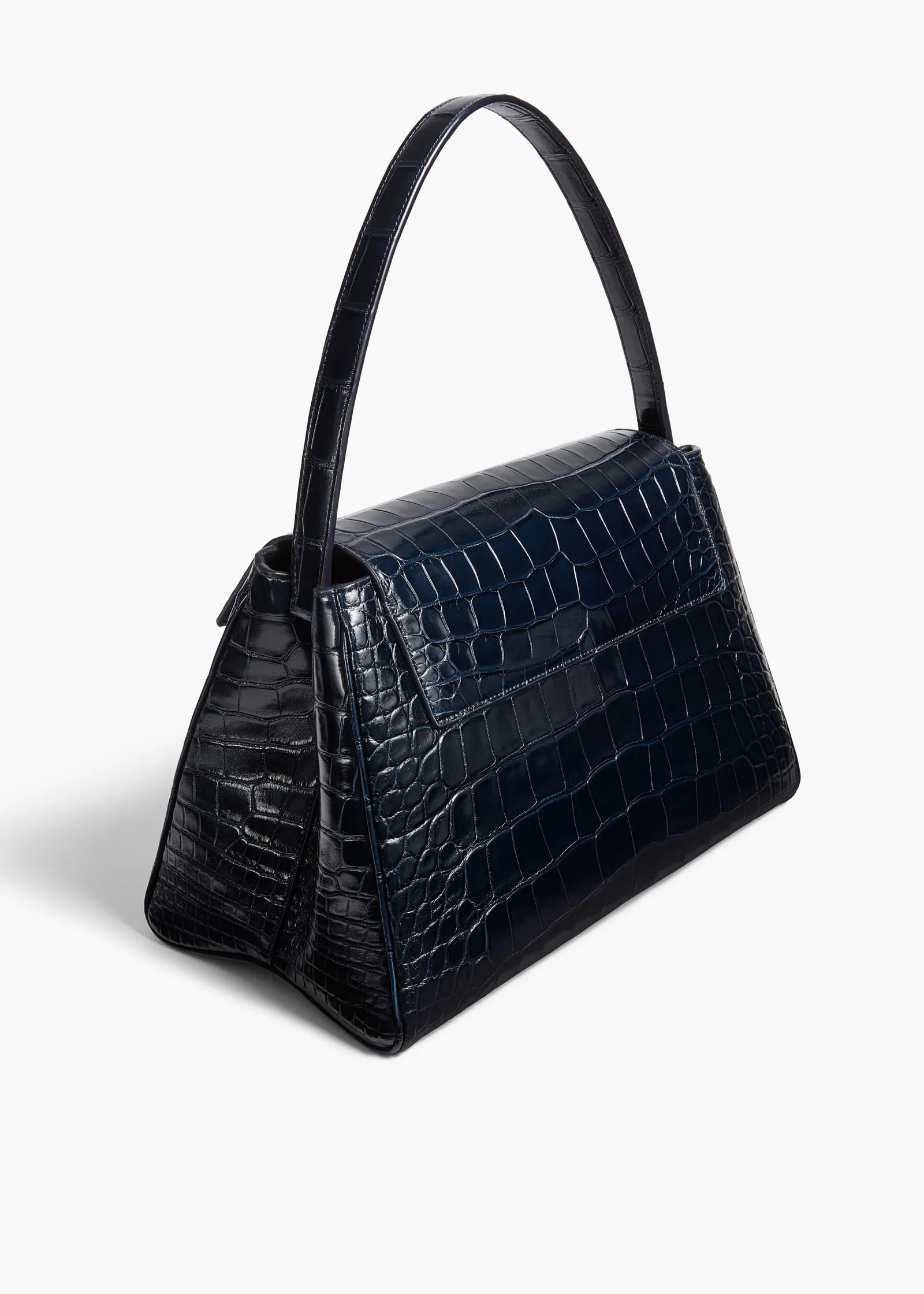 Khaite Top Handle-Audrey Top Handle Bag in Midnight Alligator