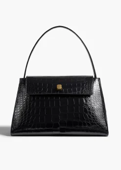 Khaite Top Handle-Audrey Top Handle Bag in Black Alligator