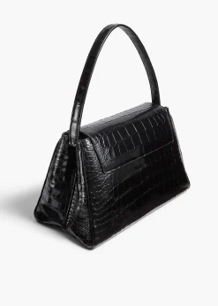 Khaite Top Handle-Audrey Top Handle Bag in Black Alligator
