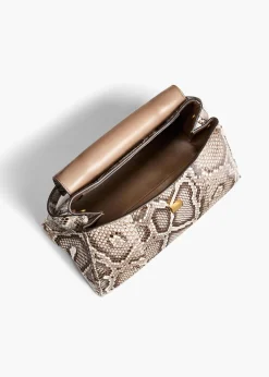 Khaite Top Handle-Audrey Top Handle Bag in Natural Python