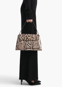 Khaite Top Handle-Audrey Top Handle Bag in Natural Python
