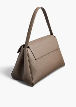 Khaite Top Handle-Audrey Top Handle Bag in Elephant Pebbled Leather