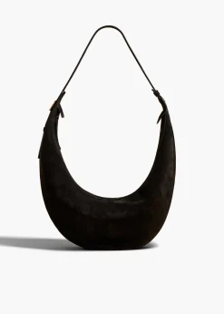 Khaite Crossbody Bags-Augustina Hobo in Black Suede