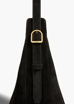 Khaite Crossbody Bags-Augustina Hobo in Black Suede