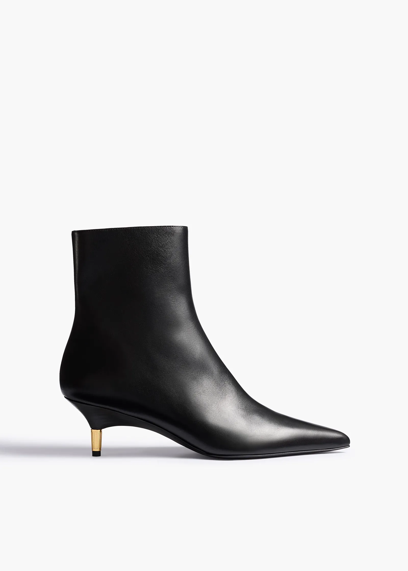Khaite Boots-Bella Ankle Boot in Black Leather