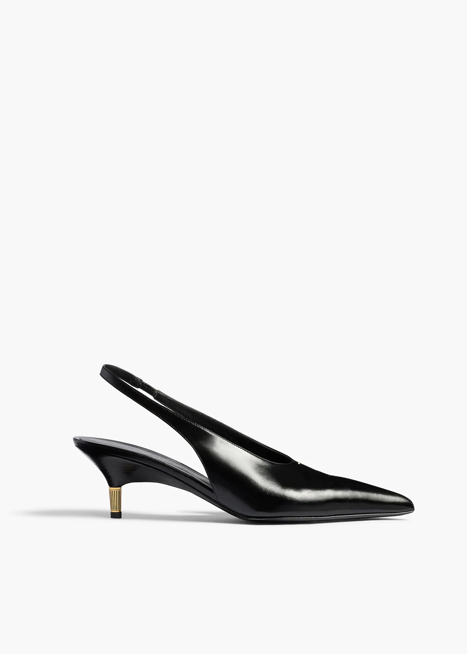 Khaite Pumps-Bella Low Pump in Black Glazed Leather