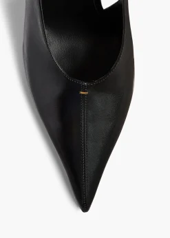 Khaite Pumps-Bella Low Pump in Black Glazed Leather