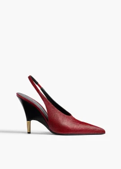 Khaite Pumps-Bella Pump in Ruby Lizard