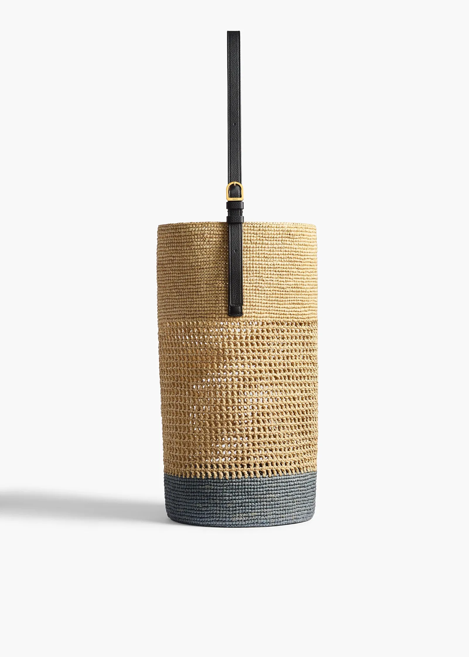 Khaite Totes-Billie Bucket Bag in Natural and Lead Raffia