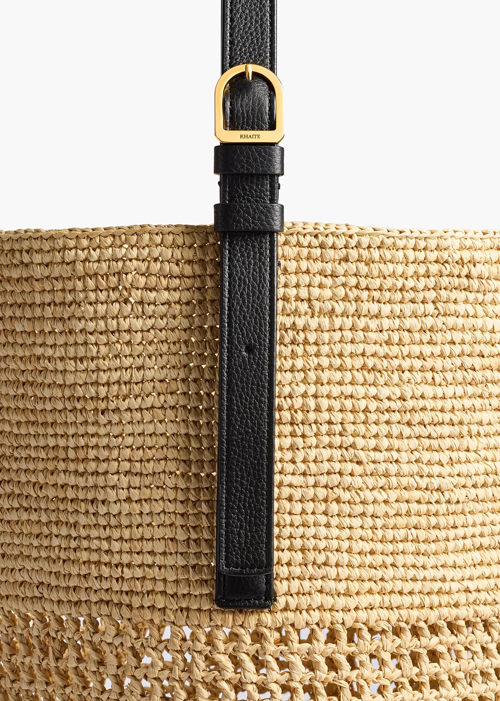 Khaite Totes-Billie Bucket Bag in Natural and Lead Raffia