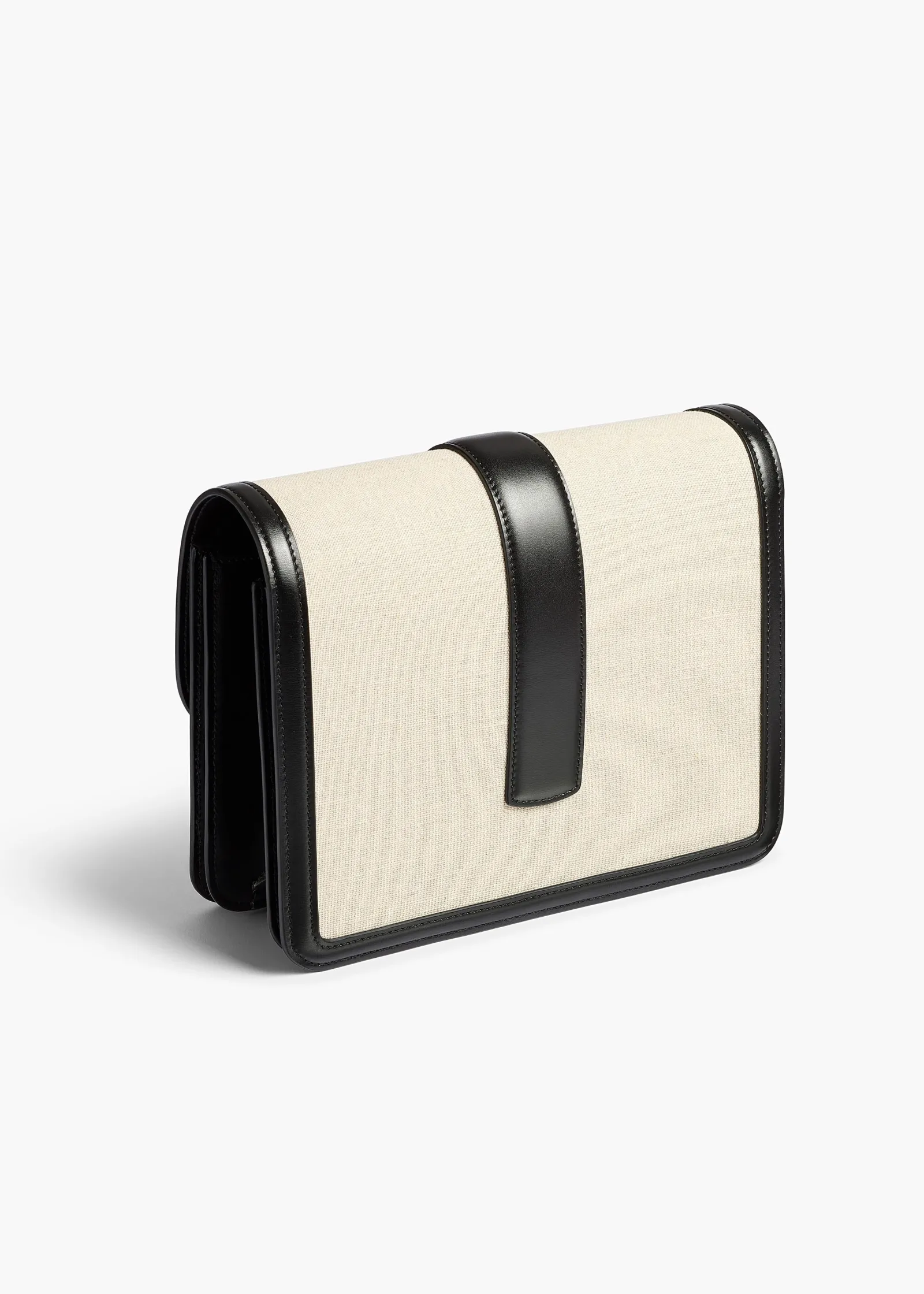 Khaite Crossbody Bags-Blake Crossbody Bag in Black Leather with Natural Canvas