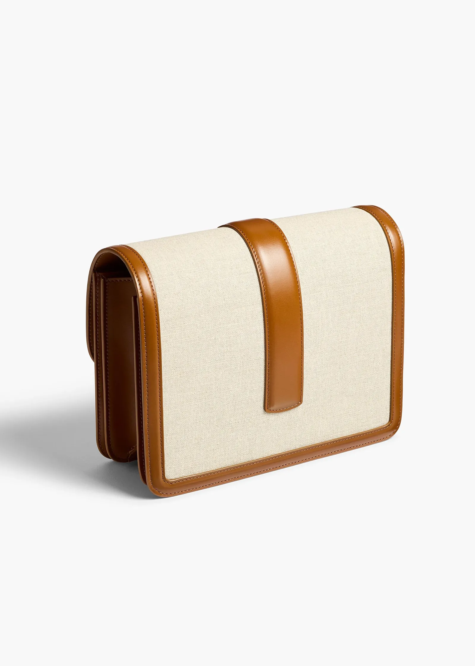 Khaite Crossbody Bags-Blake Crossbody Bag in Dark Honey Leather with Natural Canvas