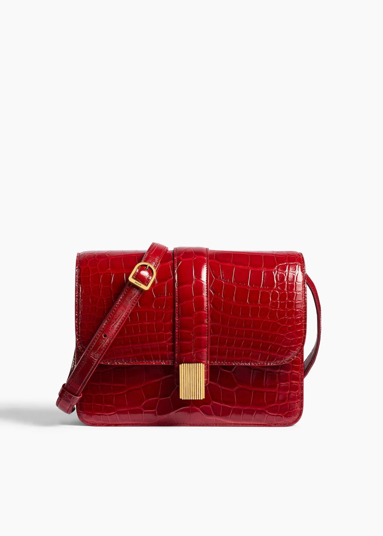 Khaite Crossbody Bags-Blake Crossbody Bag in Ruby Alligator