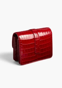 Khaite Crossbody Bags-Blake Crossbody Bag in Ruby Alligator