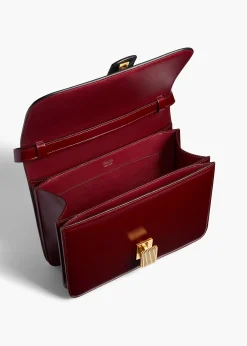 Khaite Crossbody Bags-Blake Crossbody Bag in Zebra Print Haircalf and Oxblood Leather