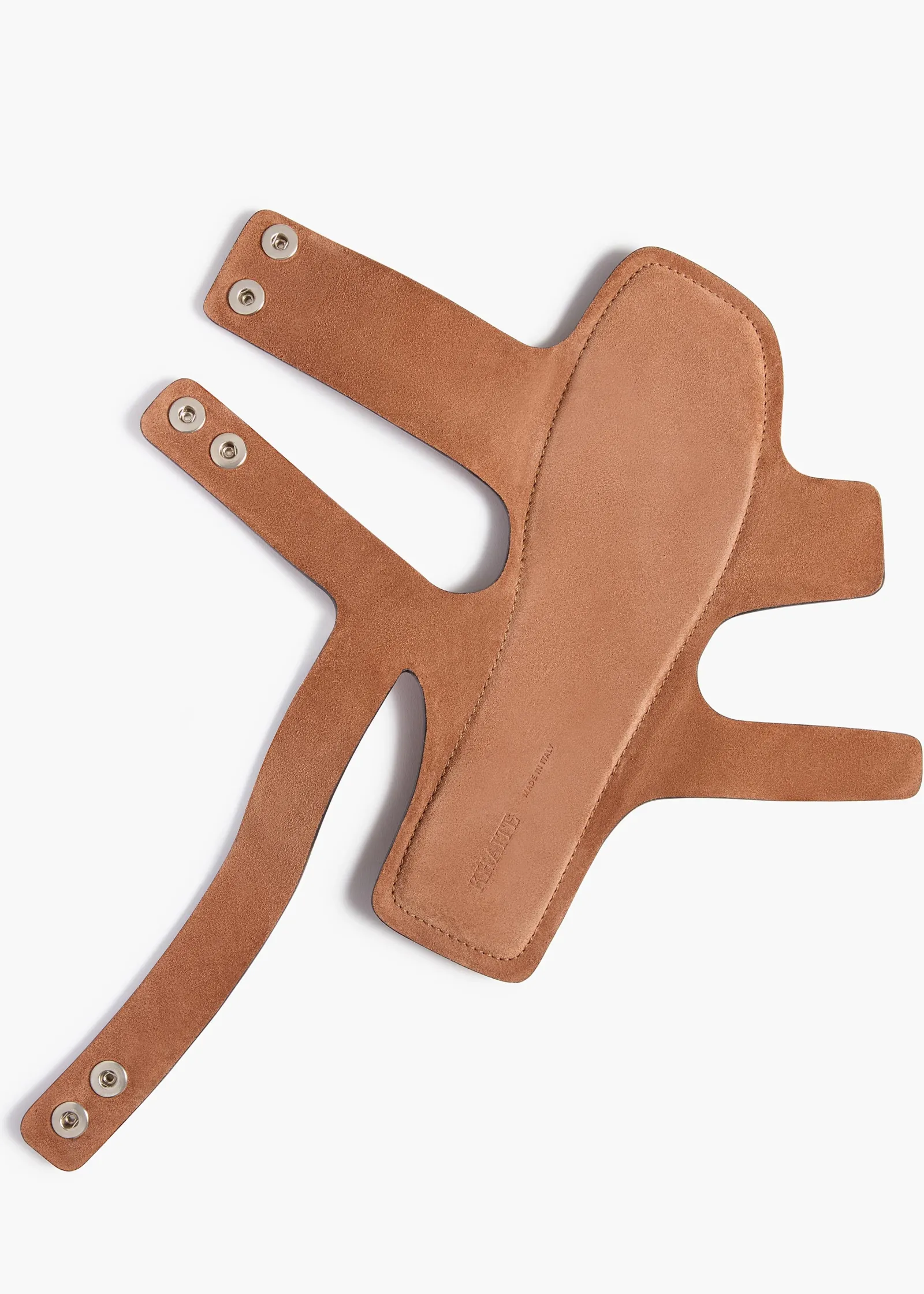 Khaite Sandals-Boden Sandal in Dark Tan Leather with Silver Studs