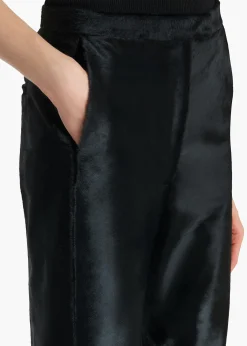 Khaite Leather|Pants-Borden Pant in Black Haircalf
