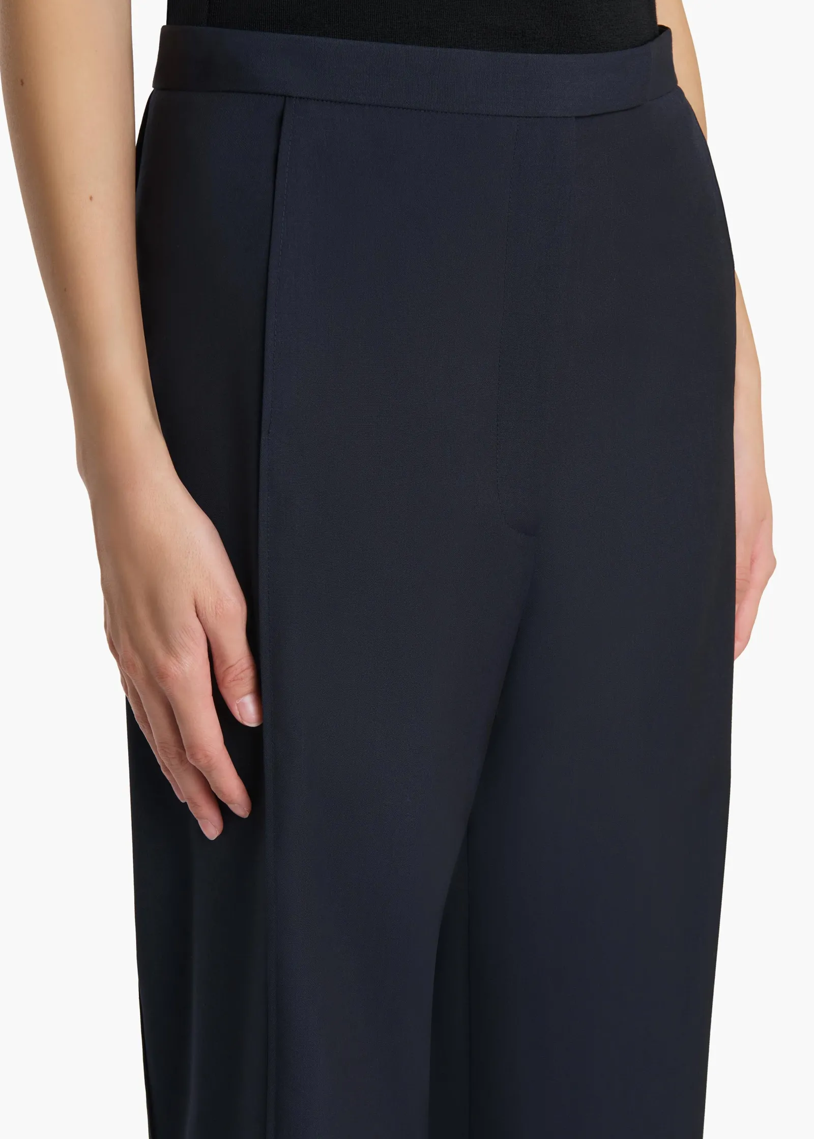 Khaite Leather|Pants-Borden Pant in Dark Navy