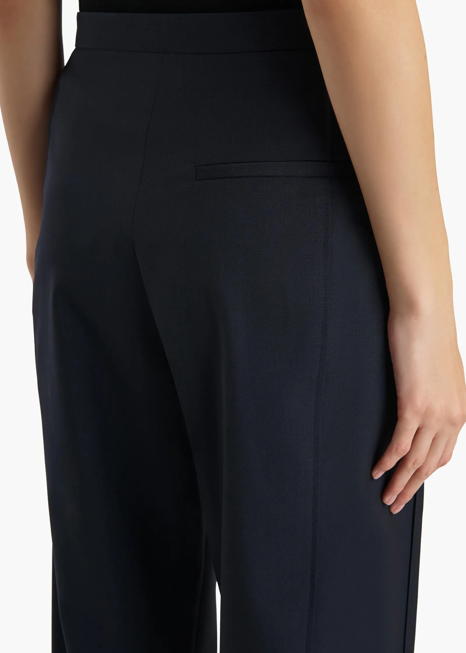 Khaite Leather|Pants-Borden Pant in Dark Navy