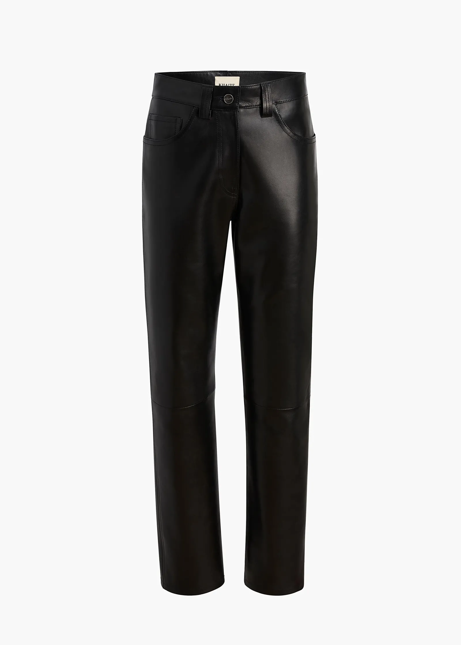 Khaite Pants|Leather-Callum Pant in Black Leather
