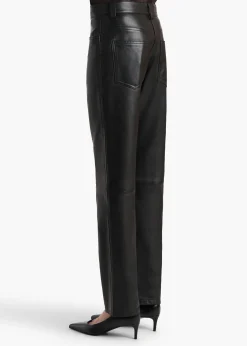 Khaite Pants|Leather-Callum Pant in Black Leather
