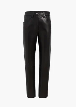 Khaite Pants|Leather-Callum Pant in Black Textured Lamb