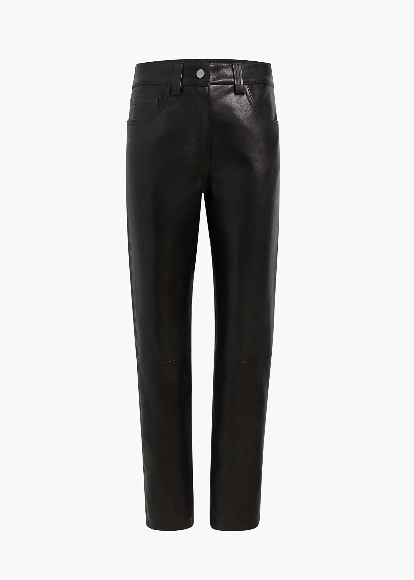 Khaite Pants|Leather-Callum Pant in Black Textured Lamb