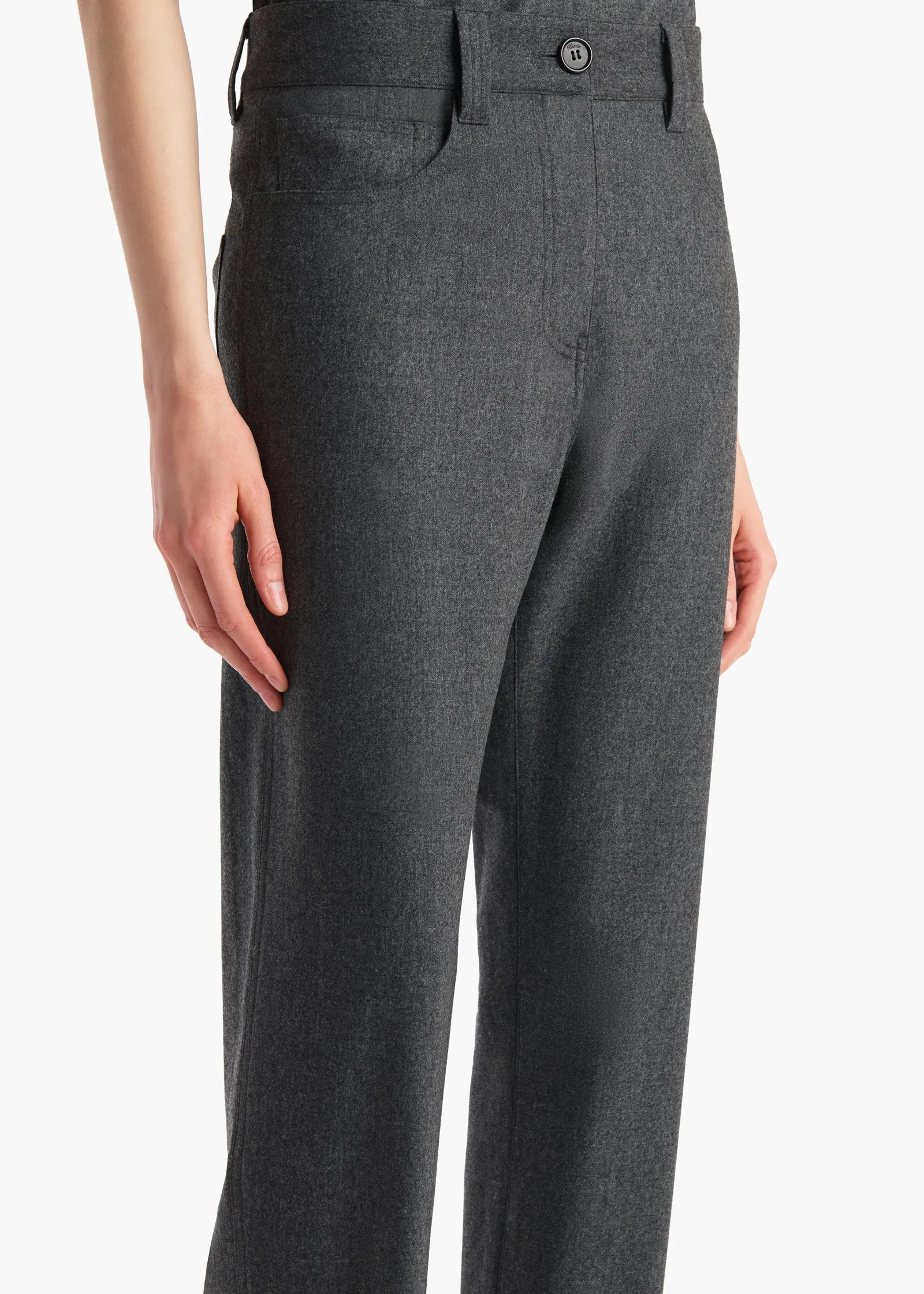 Khaite Leather|Pants-Callum Pant in Storm