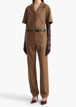 Khaite Leather|Pants-Callum Pant in Toffee