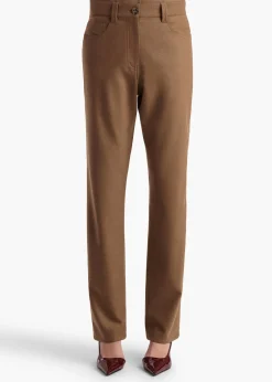 Khaite Leather|Pants-Callum Pant in Toffee