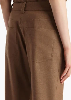 Khaite Leather|Pants-Callum Pant in Toffee