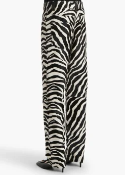 Khaite Pants|Leather-Callum Pant in Zebra Print Haircalf