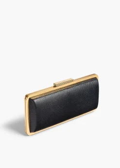 Khaite Evening-Casey Minaudiere in Midnight Lizard